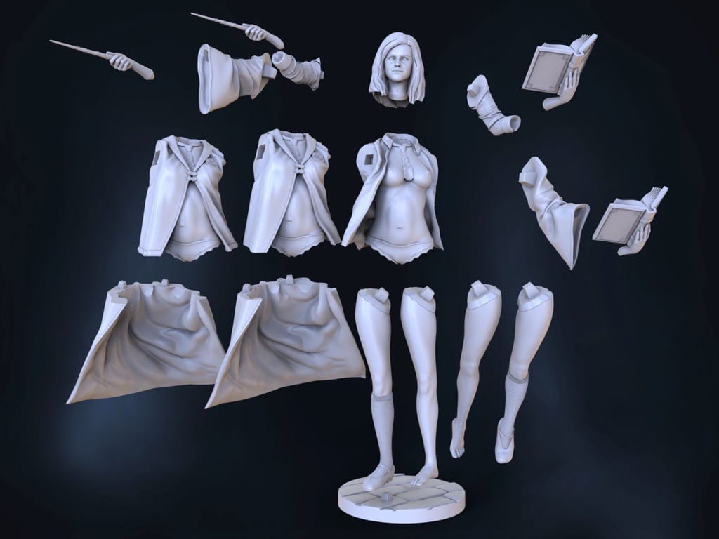 P站图纸印象馆 Artifex3d 哈里波特 魔法师赫敏 Artifex3d 哈里波特 魔法师赫敏