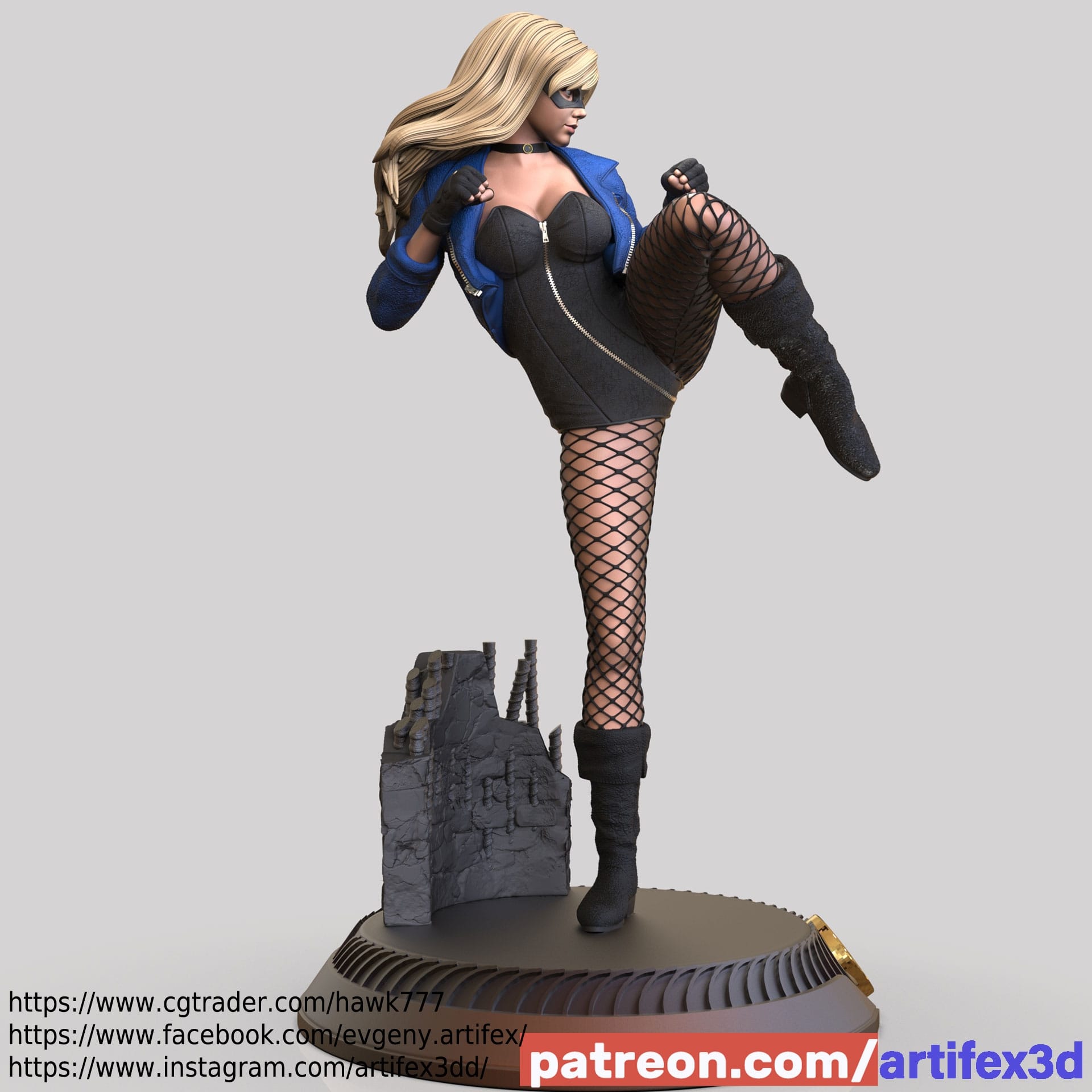 P站图纸印象馆 Artifex3d DC漫画 正义联盟 黑金丝雀 Artifex3d DC漫画 正义联盟 黑金丝雀