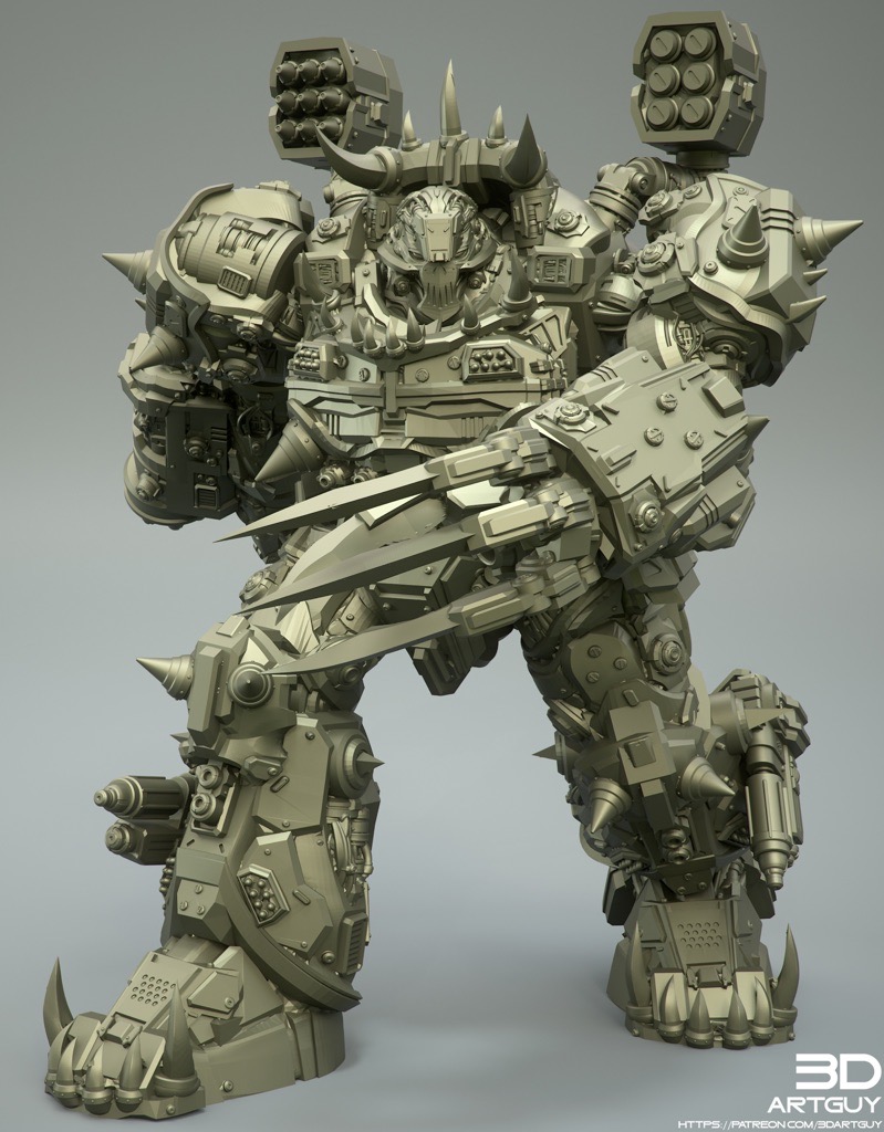 P站图纸印象馆 3DArtGuy Orc Warmachine Meele Pose 3DArtGuy Orc Warmachine Meele Pose