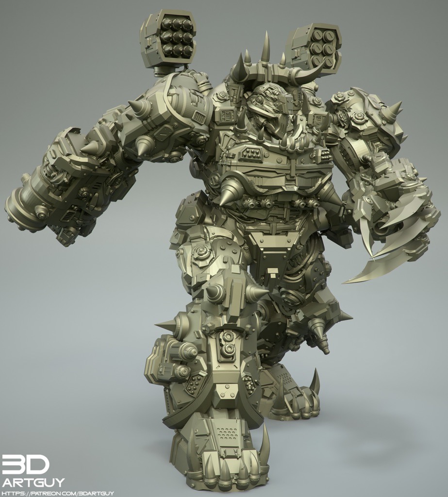 P站图纸印象馆 3DArtGuy Orc Warmachine Meele Pose 3DArtGuy Orc Warmachine Meele Pose