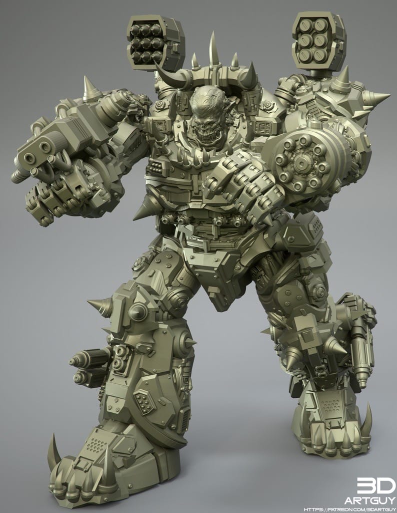 P站图纸印象馆 3DArtGuy Orc Warmachine Shooting Pose 3DArtGuy Orc Warmachine Shooting Pose