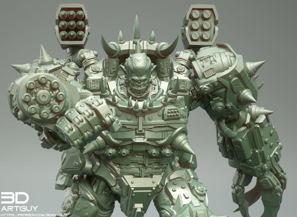 P站图纸印象馆 3DArtGuy Orc Warmachine Shooting Pose 3DArtGuy Orc Warmachine Shooting Pose