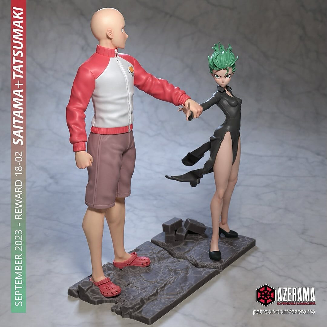 P站图纸印象馆 Azerama 一拳超人 埼玉和龙卷 Azerama 一拳超人 埼玉和龙卷