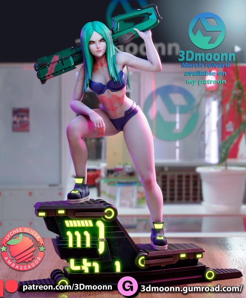 P站图纸印象馆 3Dmoonn 边缘行者 丽贝卡 3Dmoonn 边缘行者 丽贝卡