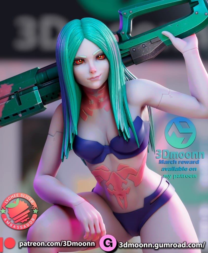 P站图纸印象馆 3Dmoonn 边缘行者 丽贝卡 3Dmoonn 边缘行者 丽贝卡