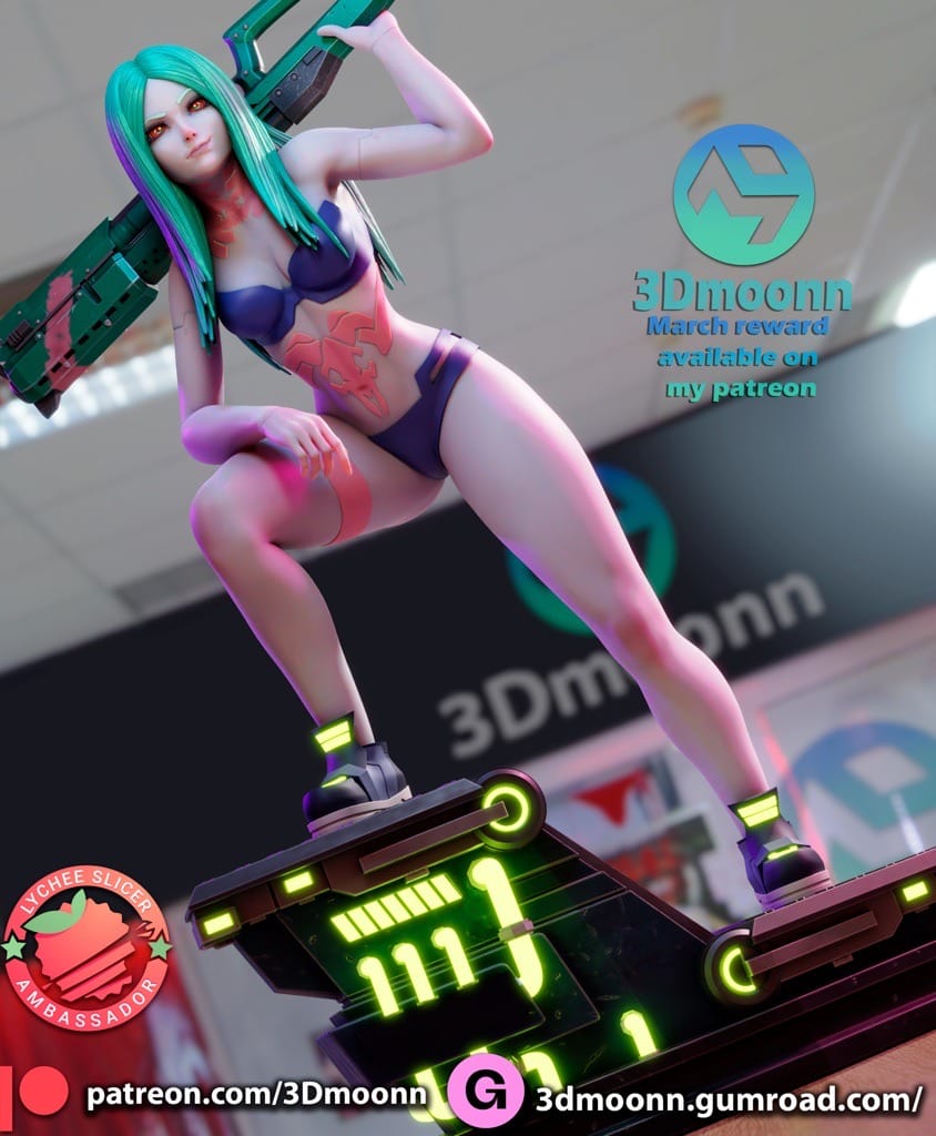 P站图纸印象馆 3Dmoonn 边缘行者 丽贝卡 3Dmoonn 边缘行者 丽贝卡