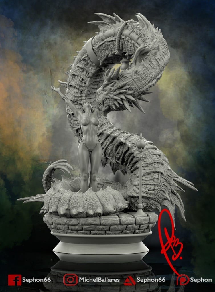 P站图纸印象馆 Geek MB 女孩与龙 Geek MB 女孩与龙