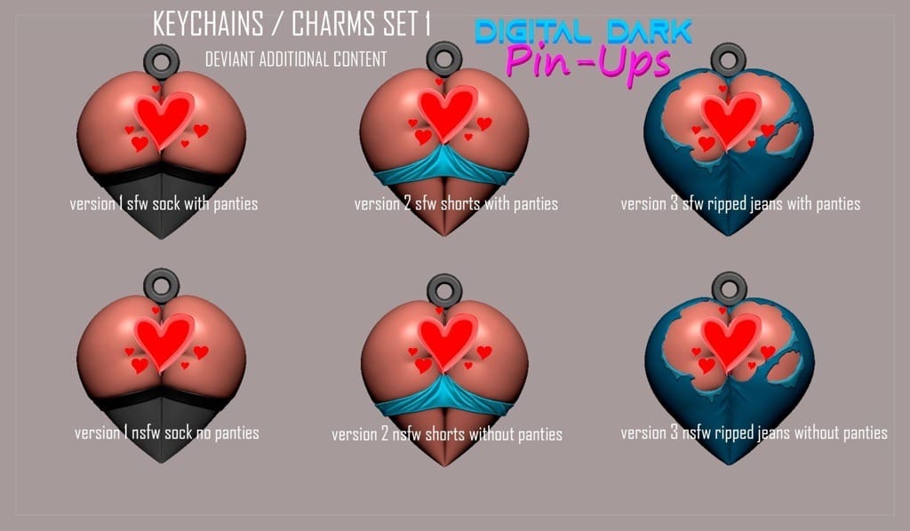 P站图纸印象馆 Digital Dark 桃臀吊坠 Digital Dark 桃臀吊坠