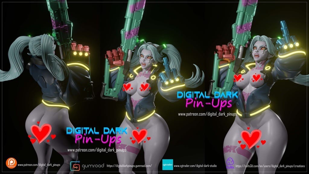 P站图纸印象馆 Digital Dark 边缘行者 丽贝卡 Digital Dark 边缘行者 丽贝卡