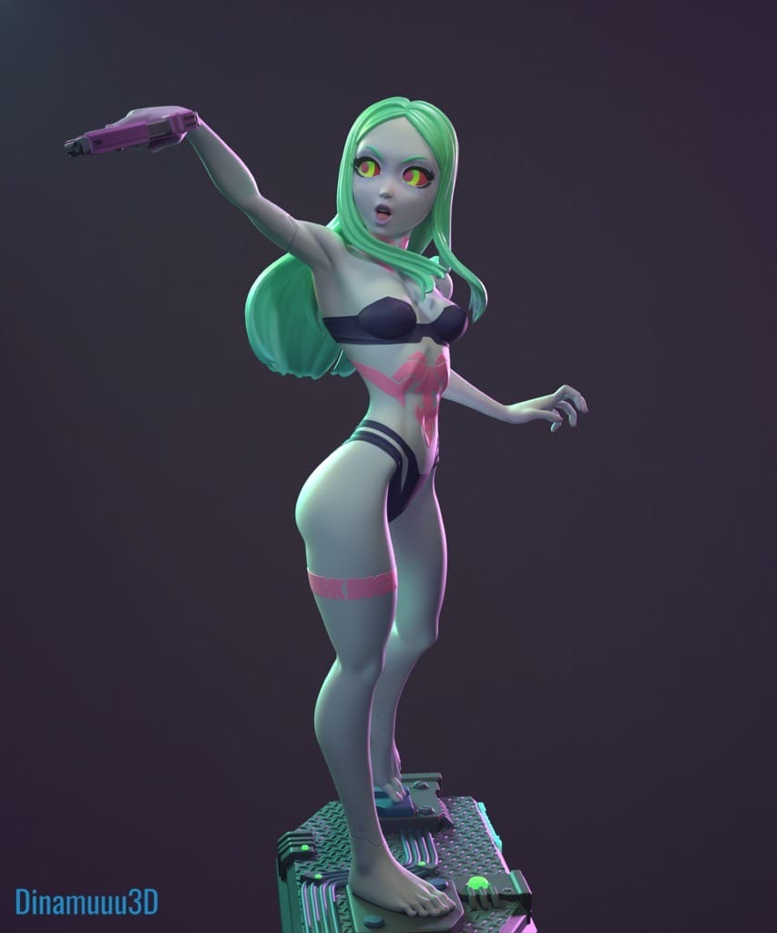 P站图纸印象馆 Dinamuuu 3D 边缘行者 丽贝卡 Dinamuuu 3D 边缘行者 丽贝卡