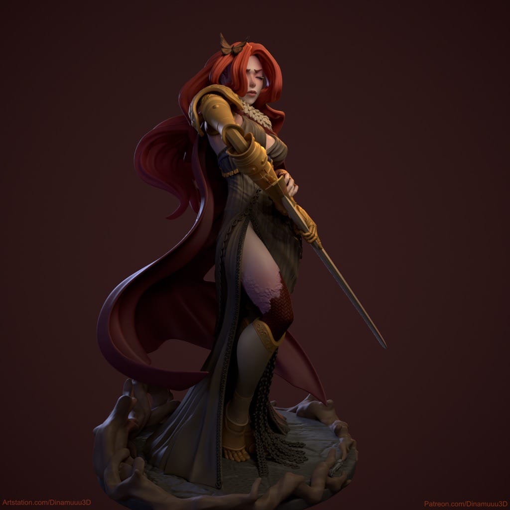 P站图纸印象馆 Dinamuuu 3D 艾尔登法环 女武神 玛莲妮亚 Dinamuuu 3D 艾尔登法环 女武神 玛莲妮亚