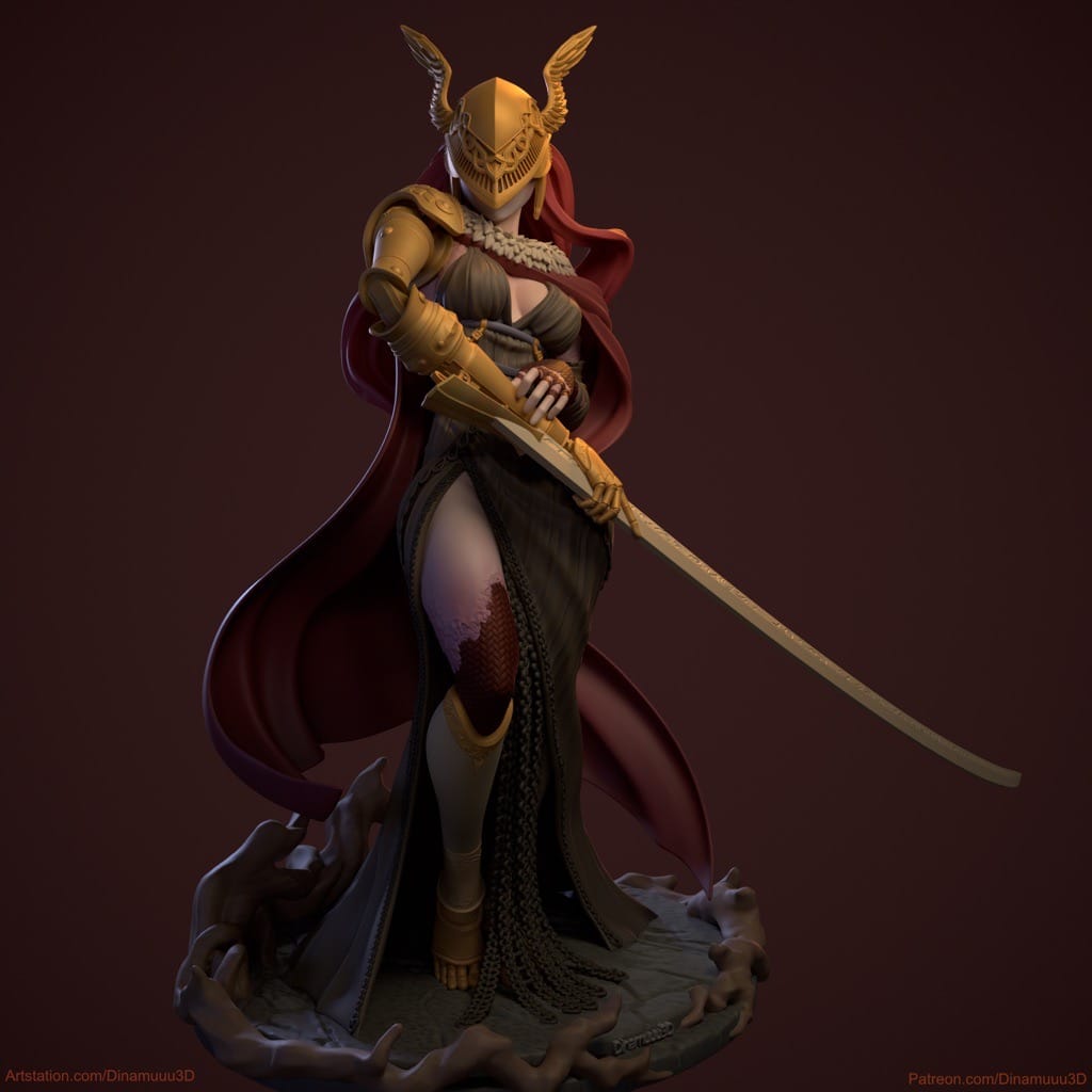 P站图纸印象馆 Dinamuuu 3D 艾尔登法环 女武神 玛莲妮亚 Dinamuuu 3D 艾尔登法环 女武神 玛莲妮亚