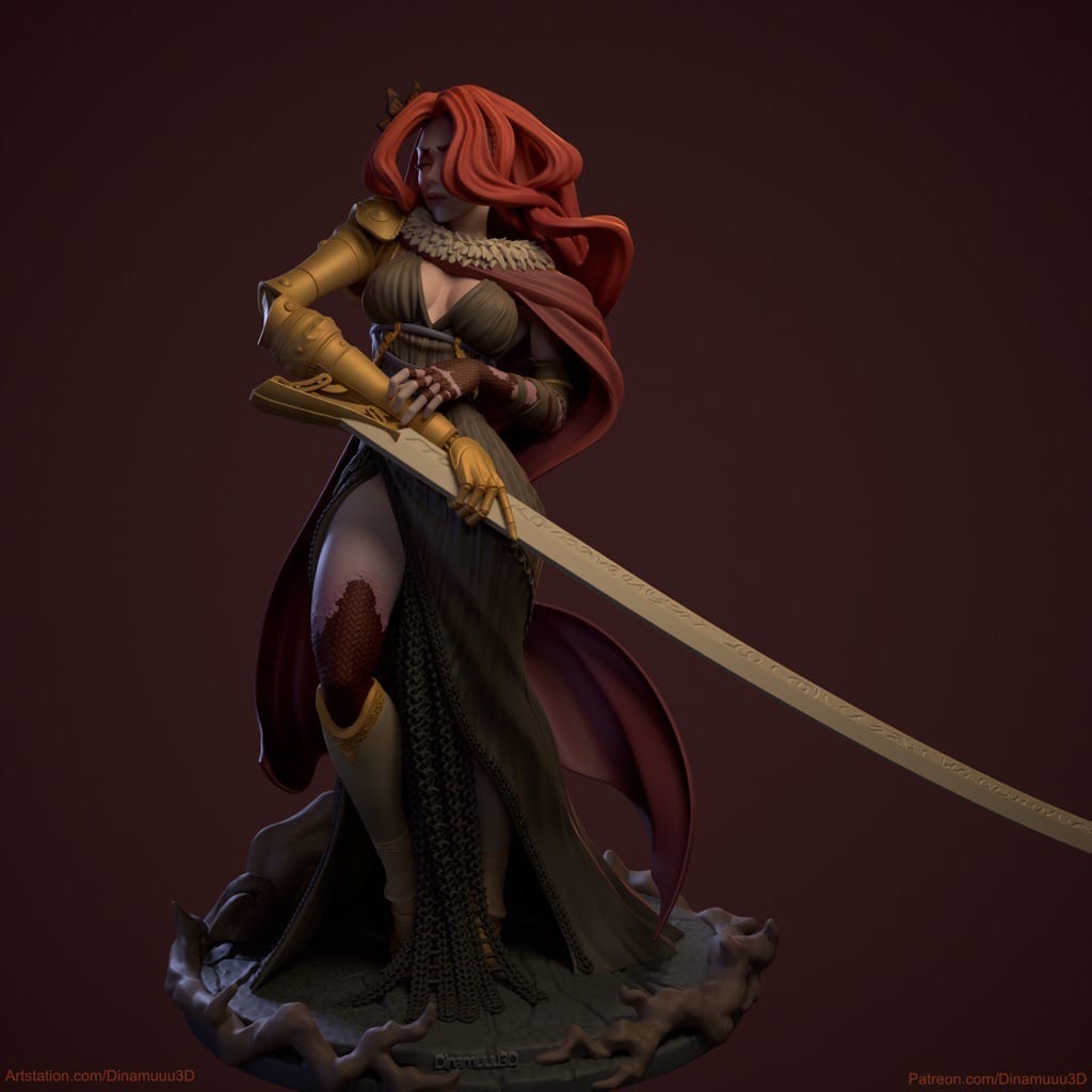 P站图纸印象馆 Dinamuuu 3D 艾尔登法环 女武神 玛莲妮亚 Dinamuuu 3D 艾尔登法环 女武神 玛莲妮亚