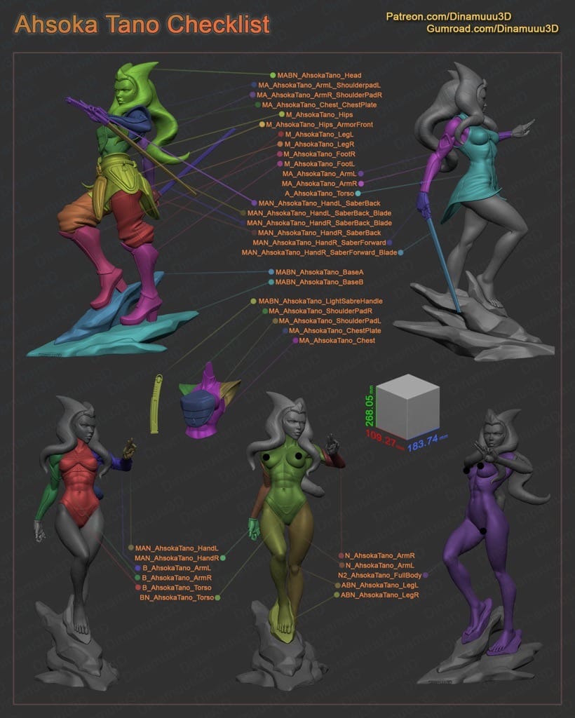 P站图纸印象馆 Dinamuuu 3D 星球大战 阿索卡·塔诺 Dinamuuu 3D 星球大战 阿索卡·塔诺