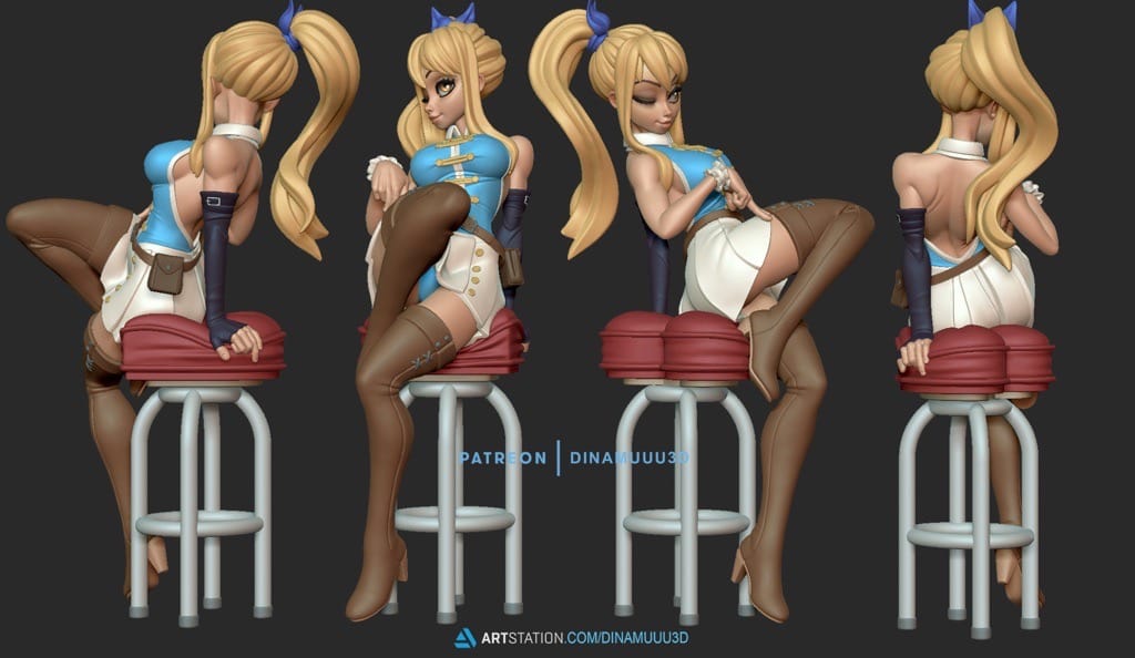 P站图纸印象馆 Dinamuuu 3D 妖精的尾巴 露西·哈特菲利亚 Dinamuuu 3D 妖精的尾巴 露西·哈特菲利亚