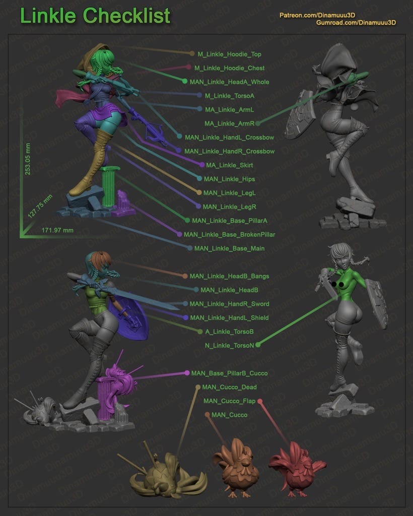 P站图纸印象馆 Dinamuuu 3D 塞尔达无双 林克 Dinamuuu 3D 塞尔达无双 林克