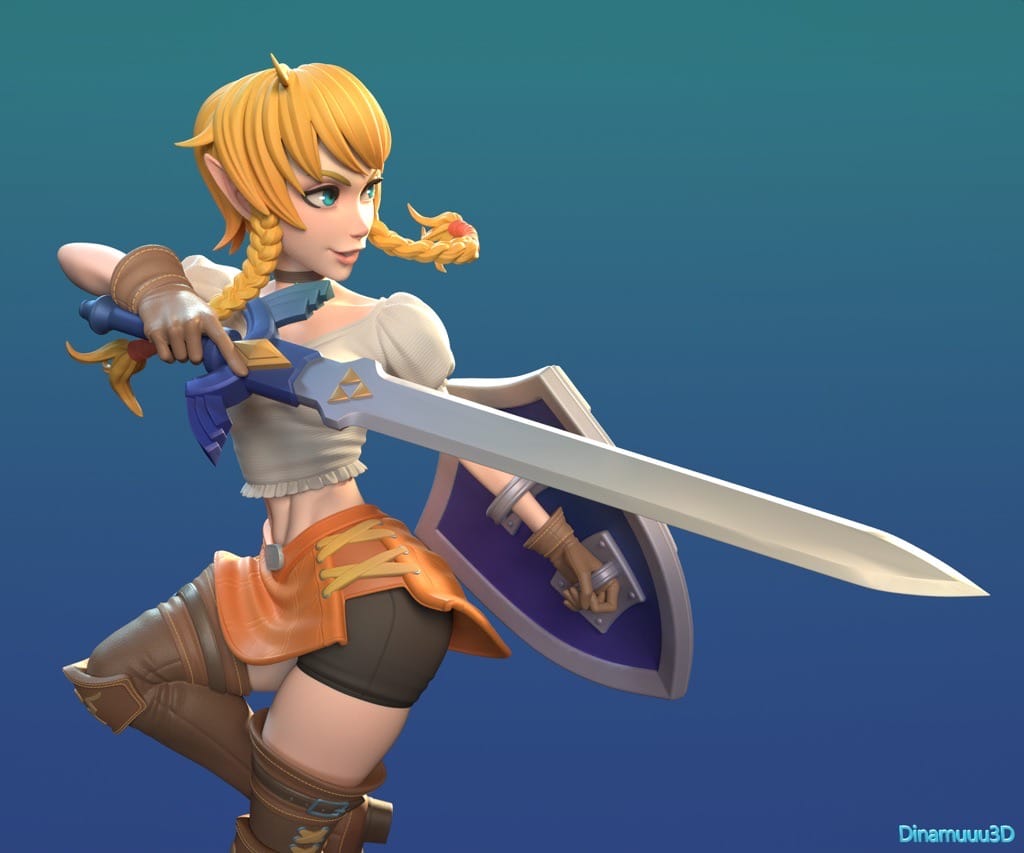 P站图纸印象馆 Dinamuuu 3D 塞尔达无双 林克 Dinamuuu 3D 塞尔达无双 林克