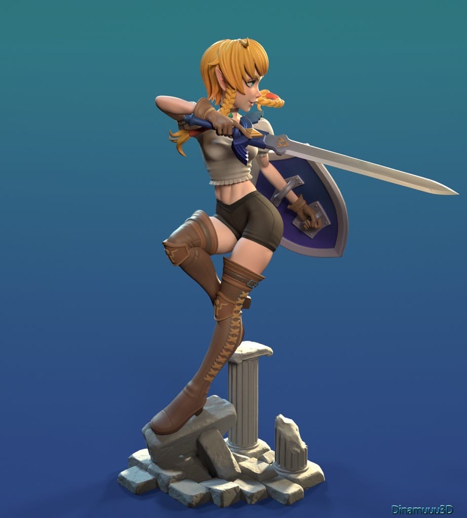 P站图纸印象馆 Dinamuuu 3D 塞尔达无双 林克 Dinamuuu 3D 塞尔达无双 林克