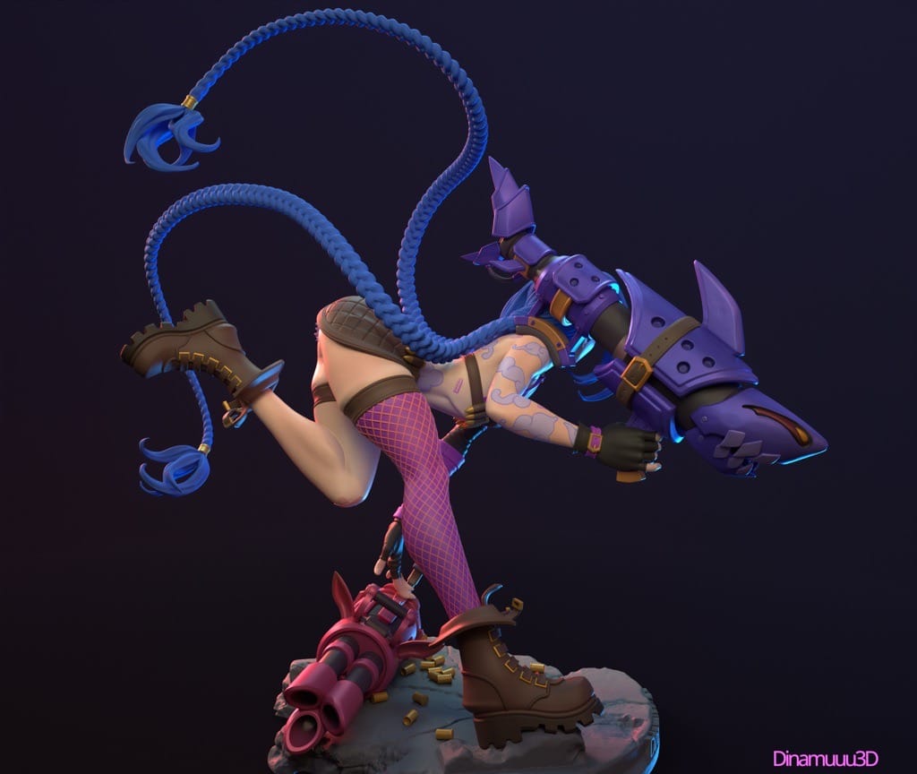 P站图纸印象馆 Dinamuuu 3D 英雄联盟 暴走萝莉 金克丝 Dinamuuu 3D 英雄联盟 暴走萝莉 金克丝