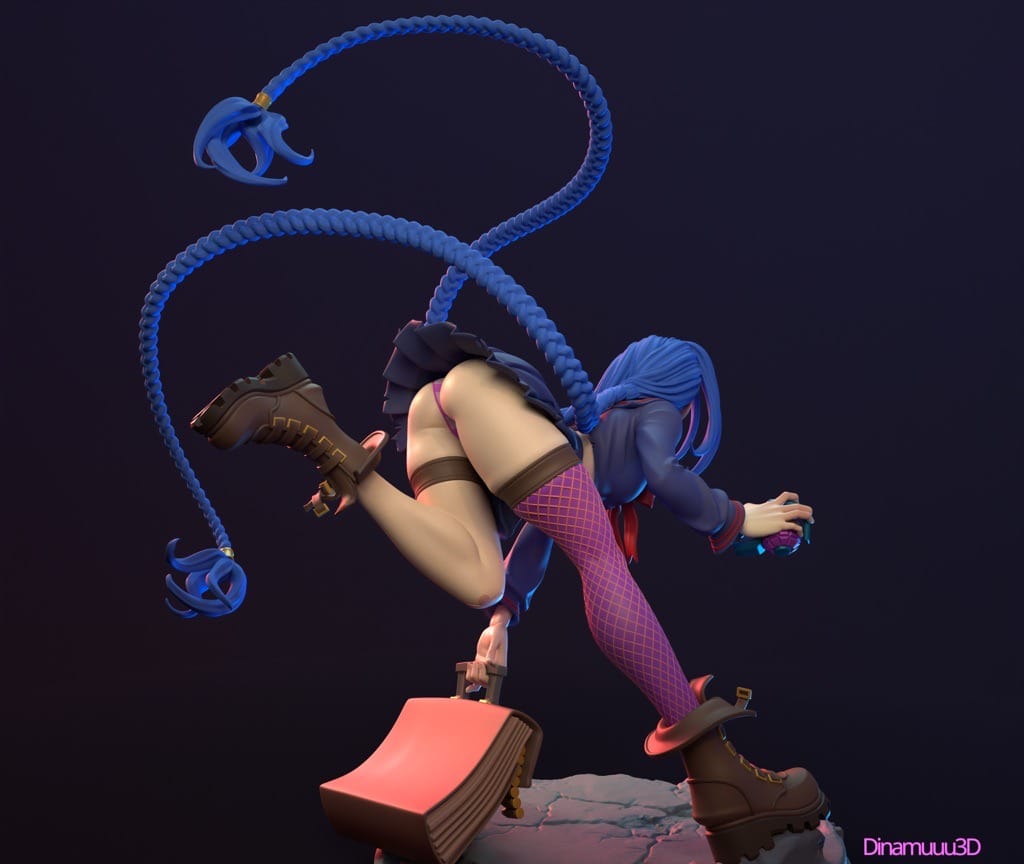 P站图纸印象馆 Dinamuuu 3D 英雄联盟 暴走萝莉 金克丝 Dinamuuu 3D 英雄联盟 暴走萝莉 金克丝