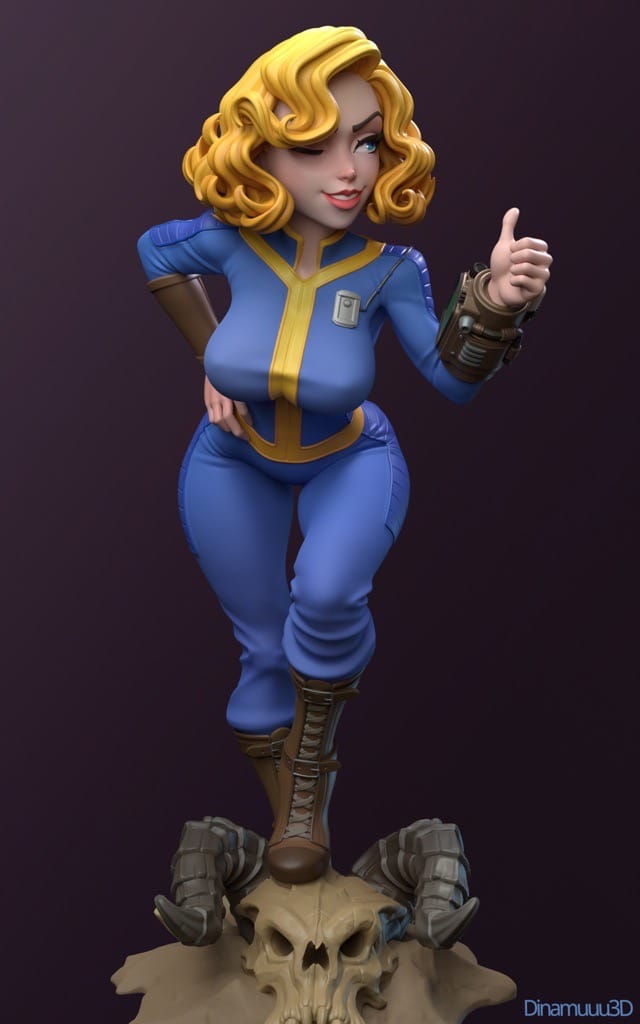 P站图纸印象馆 Dinamuuu 3D 辐射 Vault Girl Dinamuuu 3D 辐射 Vault Girl