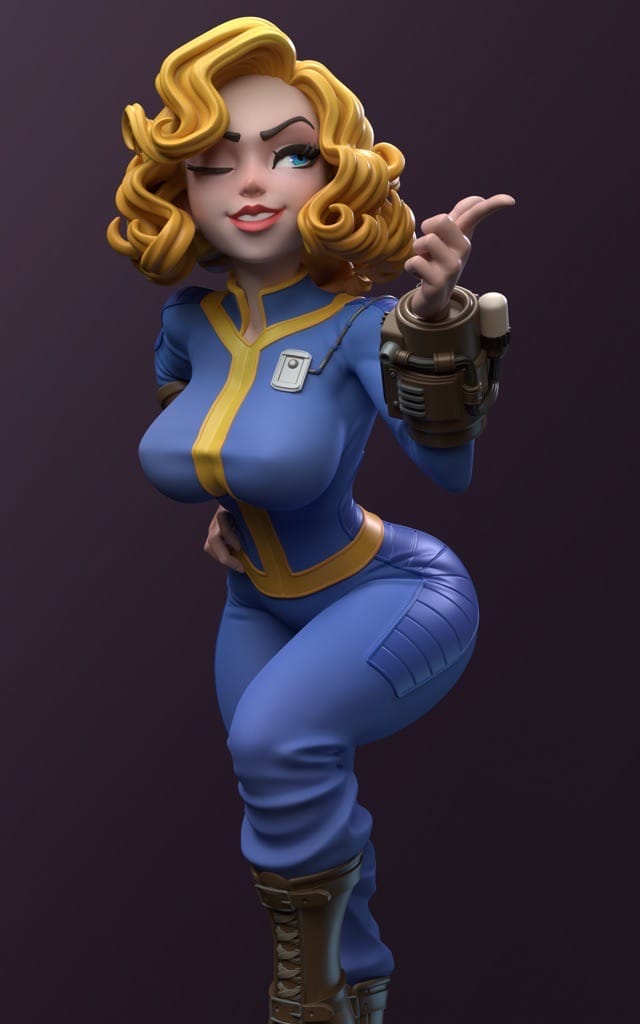P站图纸印象馆 Dinamuuu 3D 辐射 Vault Girl Dinamuuu 3D 辐射 Vault Girl