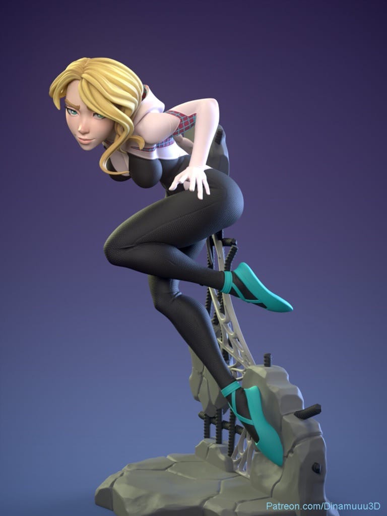 P站图纸印象馆 Dinamuuu 3D 漫威 蜘蛛侠 格温 Dinamuuu 3D 漫威 蜘蛛侠 格温