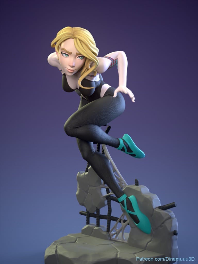 P站图纸印象馆 Dinamuuu 3D 漫威 蜘蛛侠 格温 Dinamuuu 3D 漫威 蜘蛛侠 格温