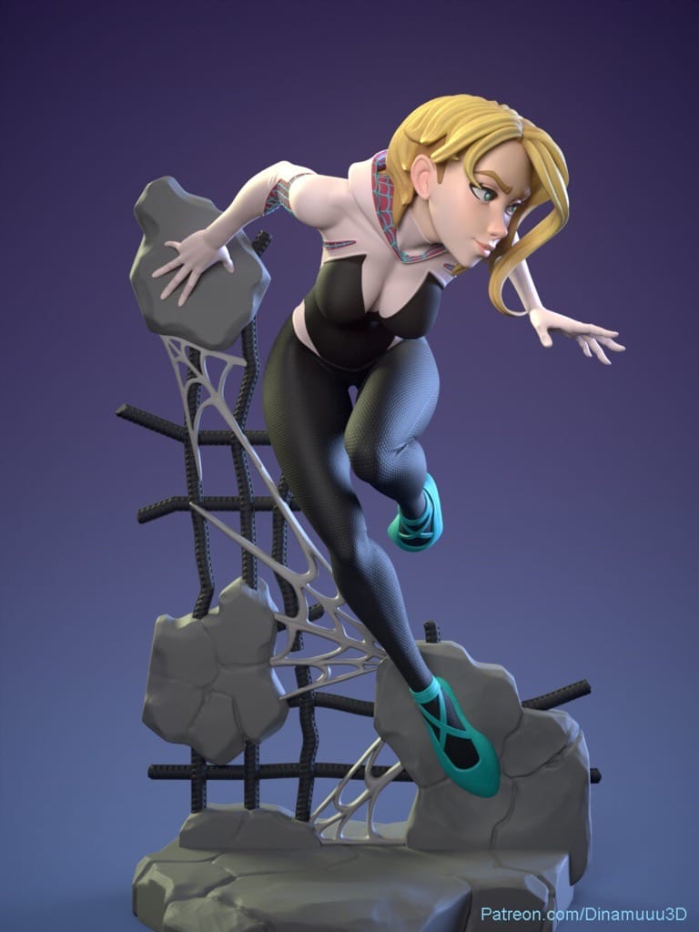 P站图纸印象馆 Dinamuuu 3D 漫威 蜘蛛侠 格温 Dinamuuu 3D 漫威 蜘蛛侠 格温