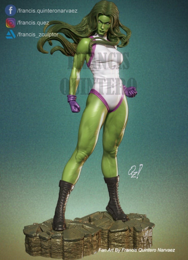 P站图纸印象馆 Francis Quez 漫威 绿巨人 女浩克 Francis Quez 漫威 绿巨人 女浩克