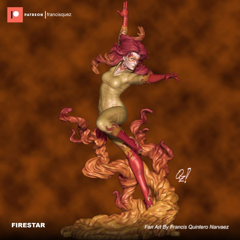 P站图纸印象馆 Francis Quez 漫威 X战警 火焰星 Francis Quez 漫威 X战警 火焰星