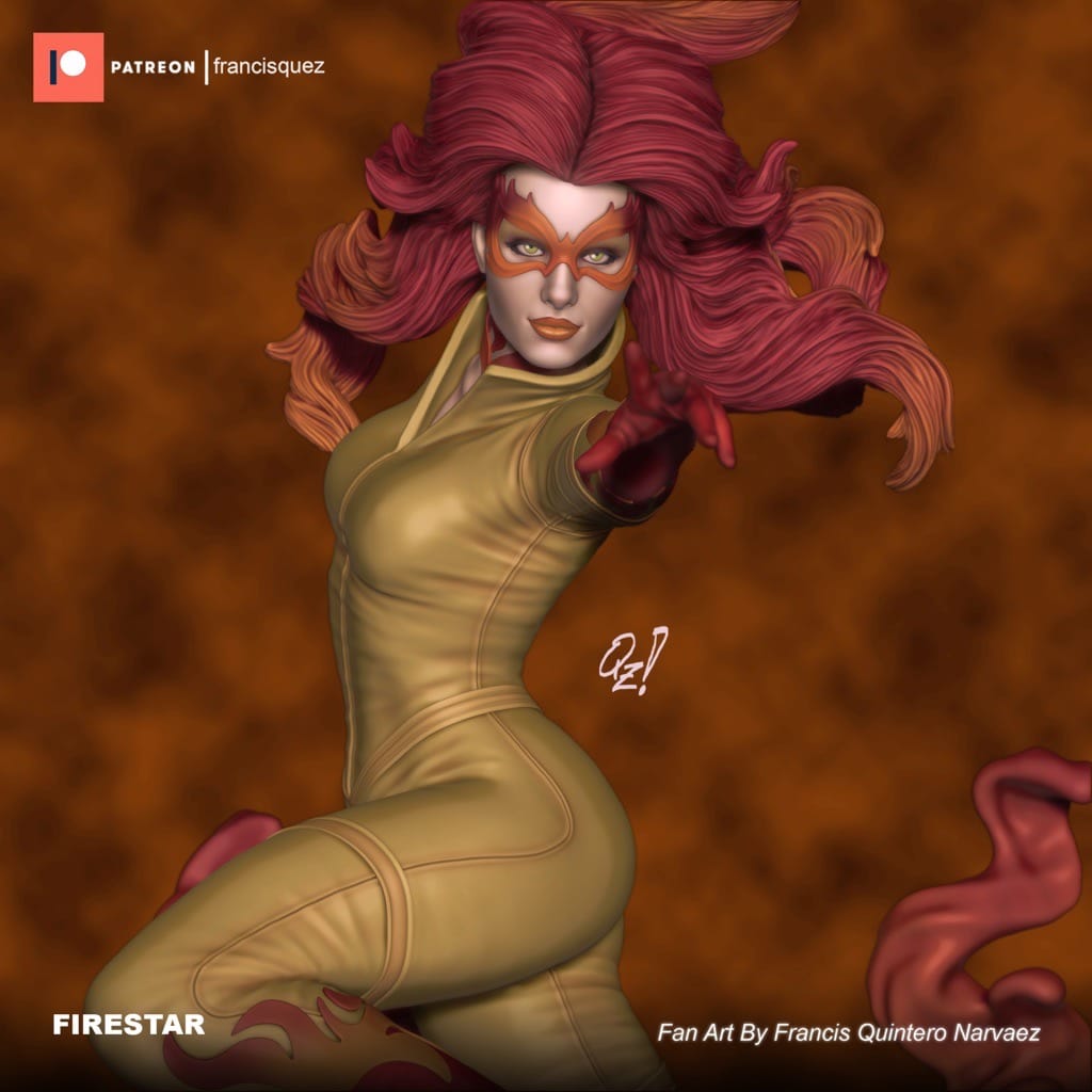 P站图纸印象馆 Francis Quez 漫威 X战警 火焰星 Francis Quez 漫威 X战警 火焰星