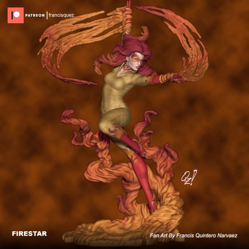 P站图纸印象馆 Francis Quez 漫威 X战警 火焰星 Francis Quez 漫威 X战警 火焰星