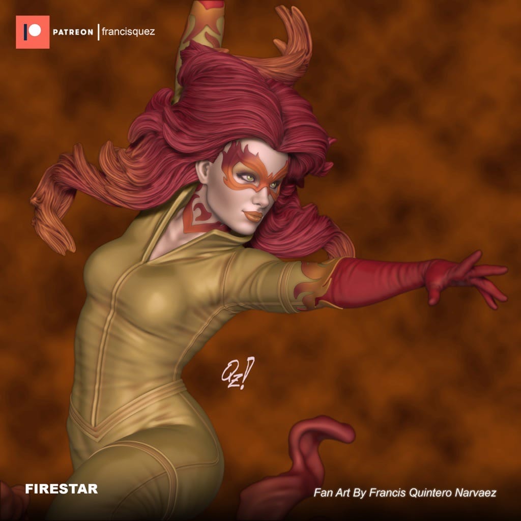 P站图纸印象馆 Francis Quez 漫威 X战警 火焰星 Francis Quez 漫威 X战警 火焰星