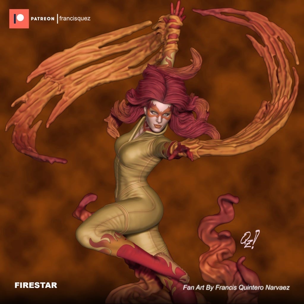 P站图纸印象馆 Francis Quez 漫威 X战警 火焰星 Francis Quez 漫威 X战警 火焰星