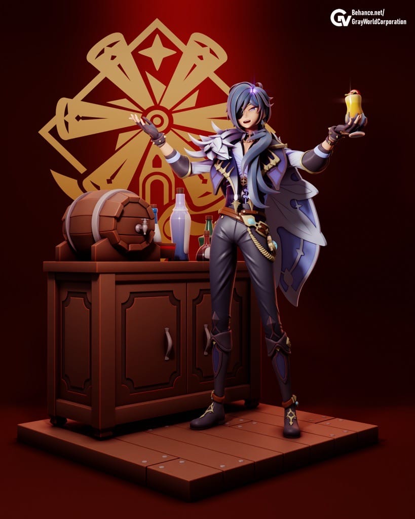 P站图纸印象馆 GrayWorld 原神 骑士凯亚 GrayWorld 原神 骑士凯亚