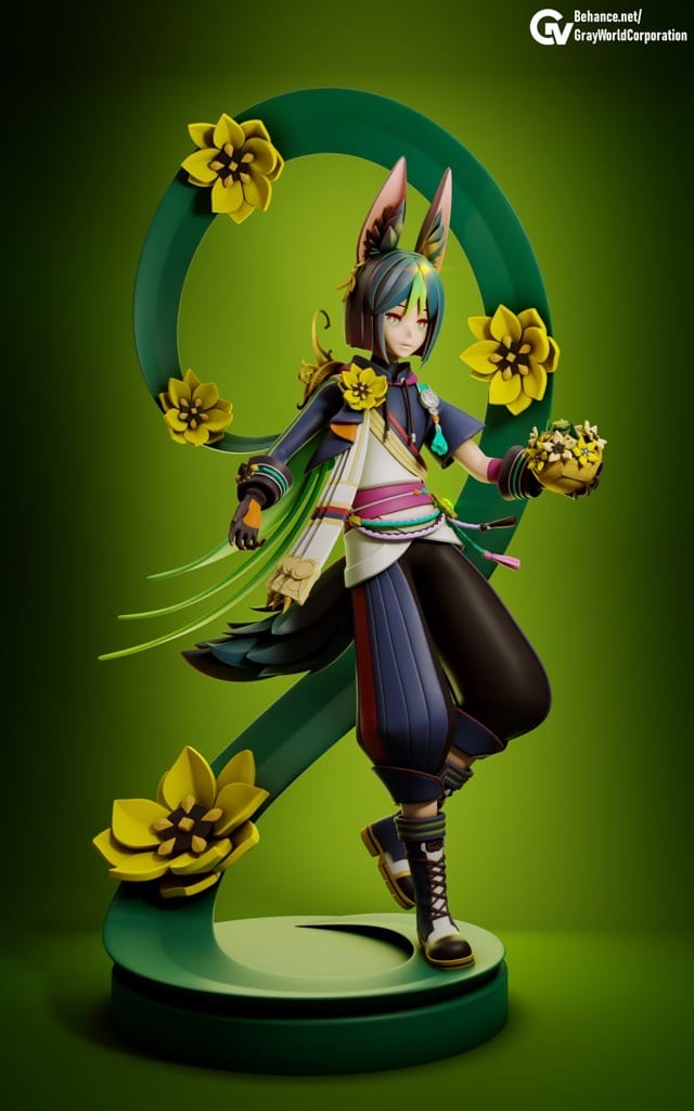 P站图纸印象馆 GrayWorld 原神 巡林官提纳里 GrayWorld 原神 巡林官提纳里