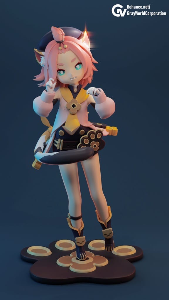 P站图纸印象馆 GrayWorld 原神 调酒师 迪奥娜 GrayWorld 原神 调酒师 迪奥娜