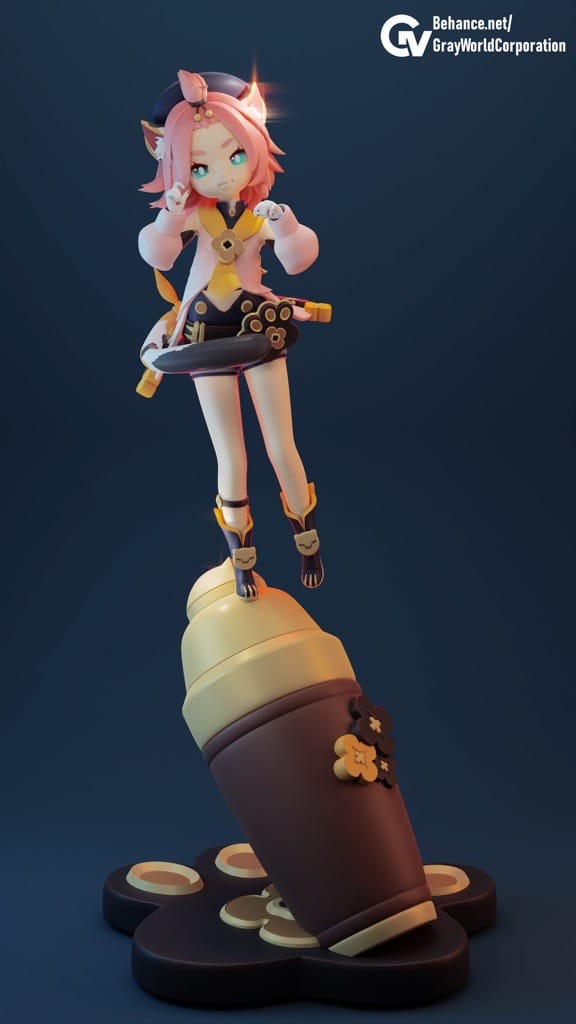 P站图纸印象馆 GrayWorld 原神 调酒师 迪奥娜 GrayWorld 原神 调酒师 迪奥娜