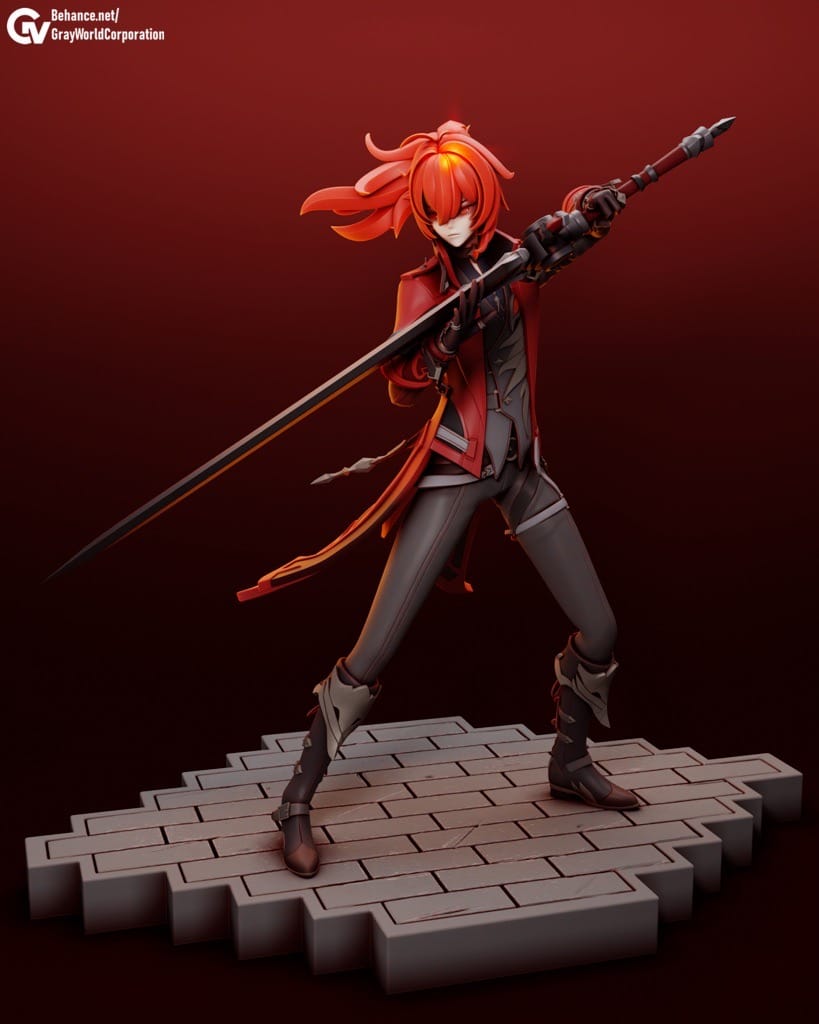 P站图纸印象馆 GrayWorld 原神 殷红冬夜 迪卢克 GrayWorld 原神 殷红冬夜 迪卢克