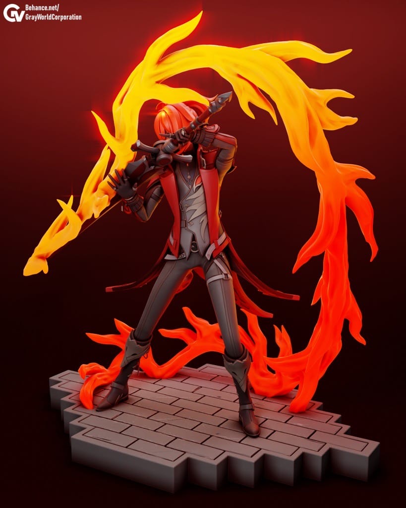 P站图纸印象馆 GrayWorld 原神 殷红冬夜 迪卢克 GrayWorld 原神 殷红冬夜 迪卢克