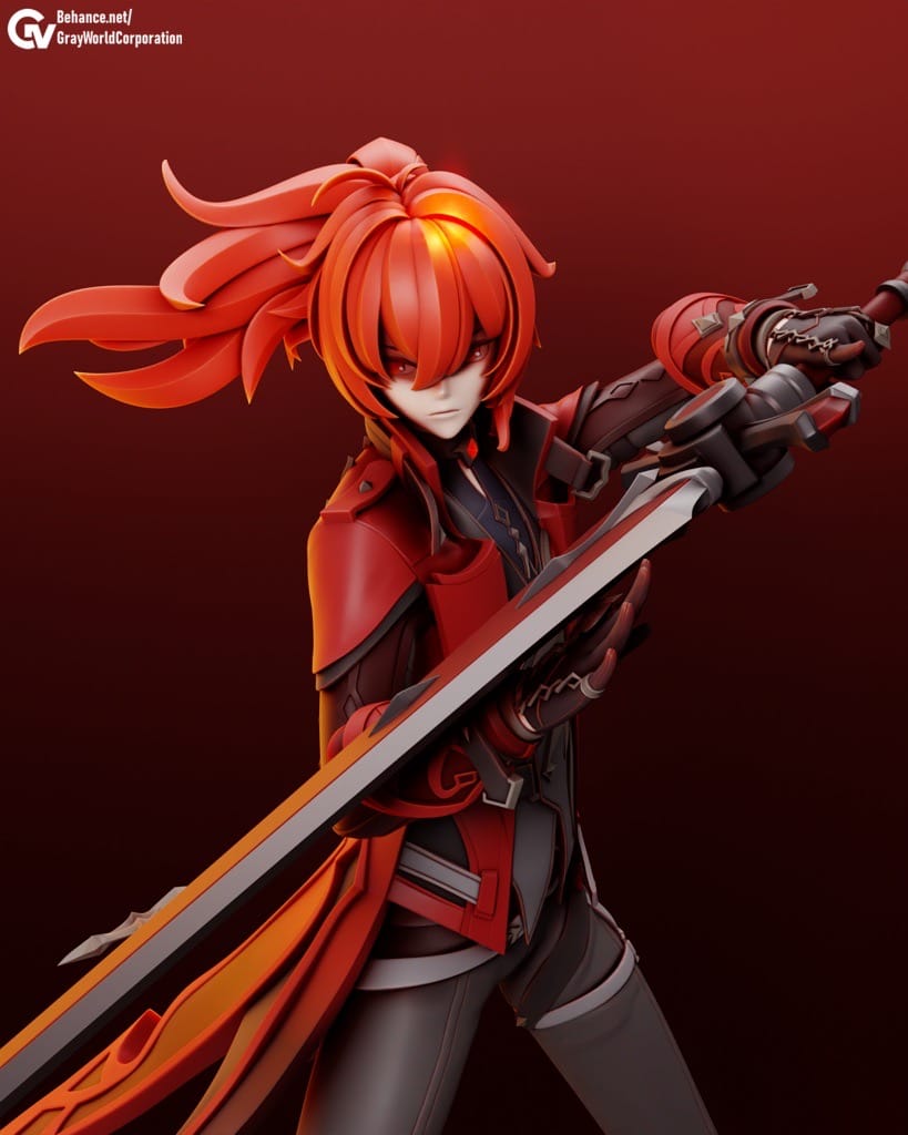 P站图纸印象馆 GrayWorld 原神 殷红冬夜 迪卢克 GrayWorld 原神 殷红冬夜 迪卢克