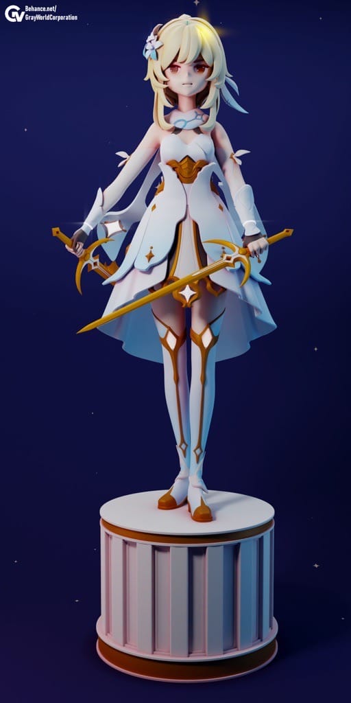 P站图纸印象馆 GrayWorld 原神 旅行者 荧 GrayWorld 原神 旅行者 荧