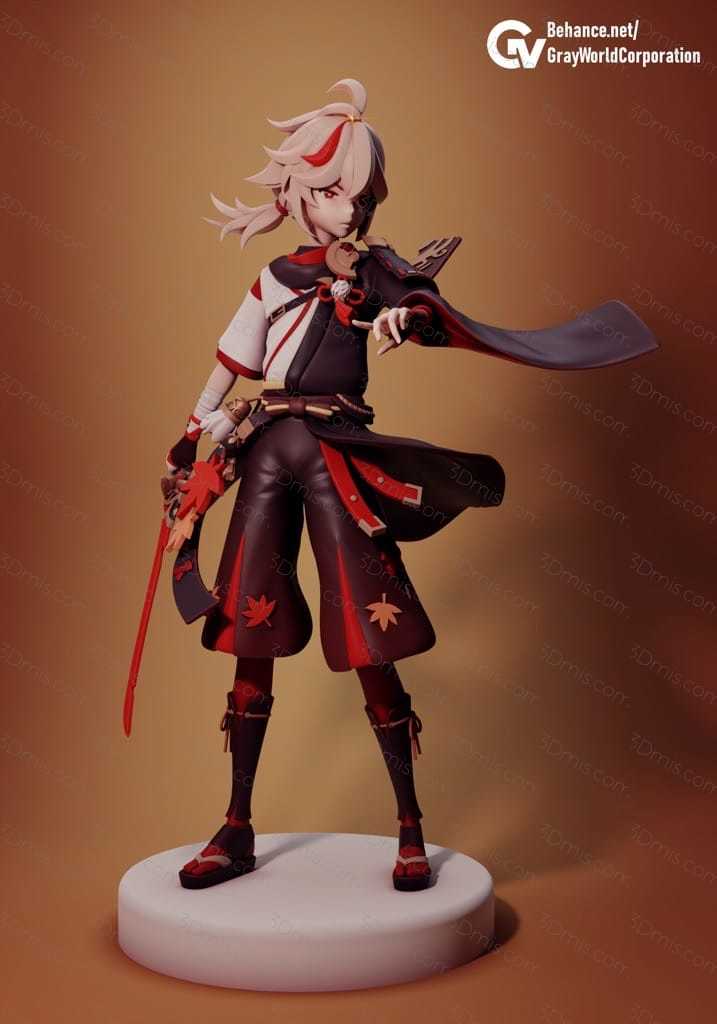 P站图纸印象馆 GrayWorld 原神 浪人武士枫原万叶 GrayWorld 原神 浪人武士枫原万叶