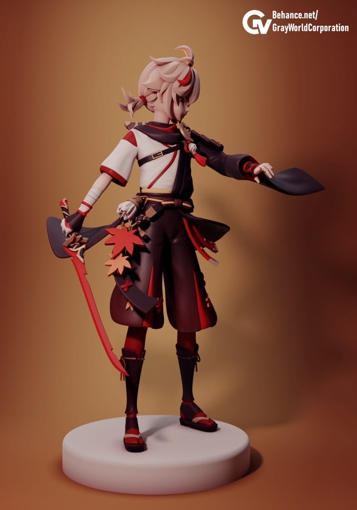 P站图纸印象馆 GrayWorld 原神 浪人武士枫原万叶 GrayWorld 原神 浪人武士枫原万叶