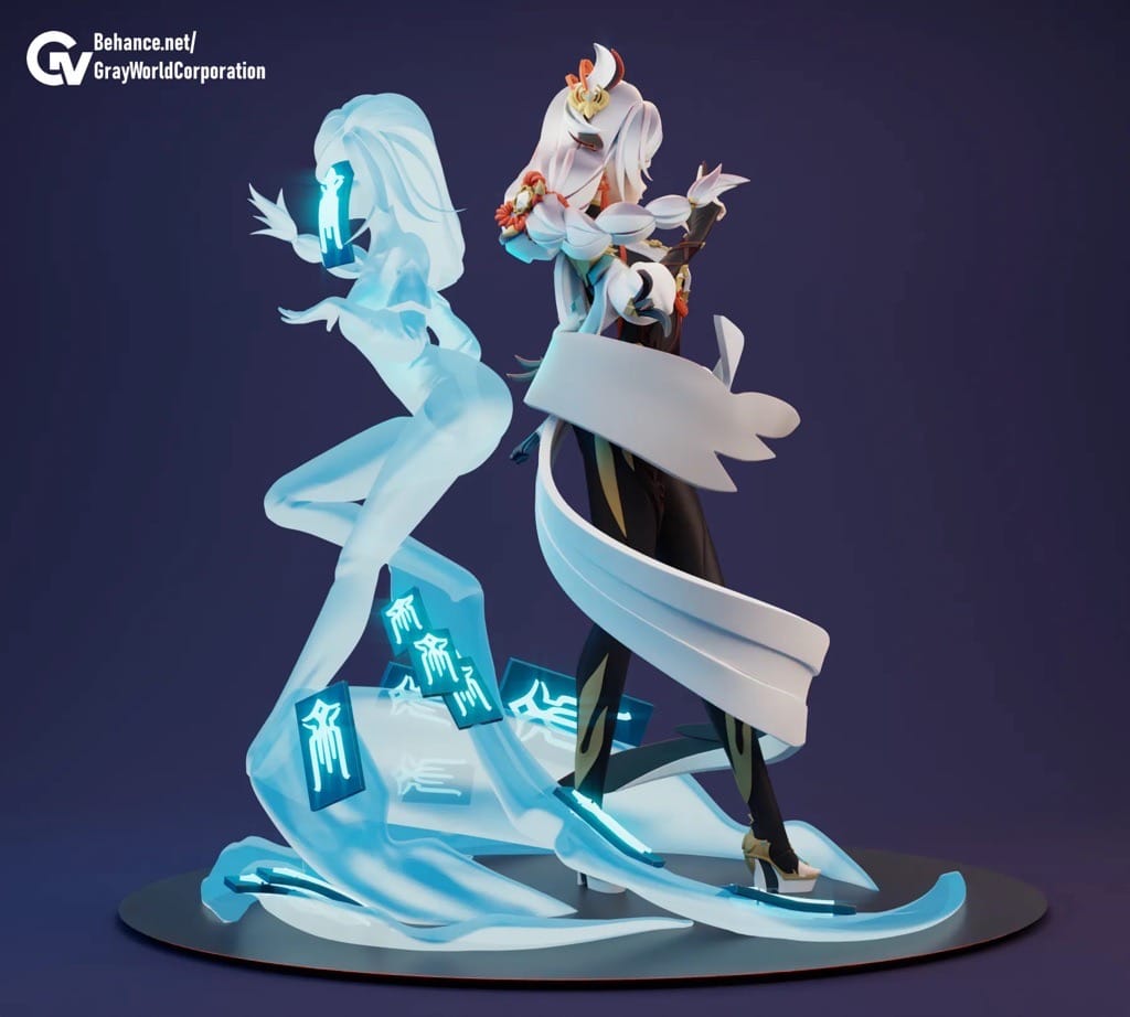 P站图纸印象馆 GrayWorld 原神 申鹤 GrayWorld 原神 申鹤