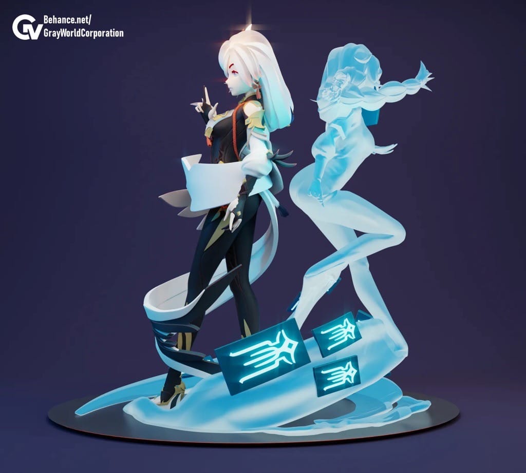 P站图纸印象馆 GrayWorld 原神 申鹤 GrayWorld 原神 申鹤