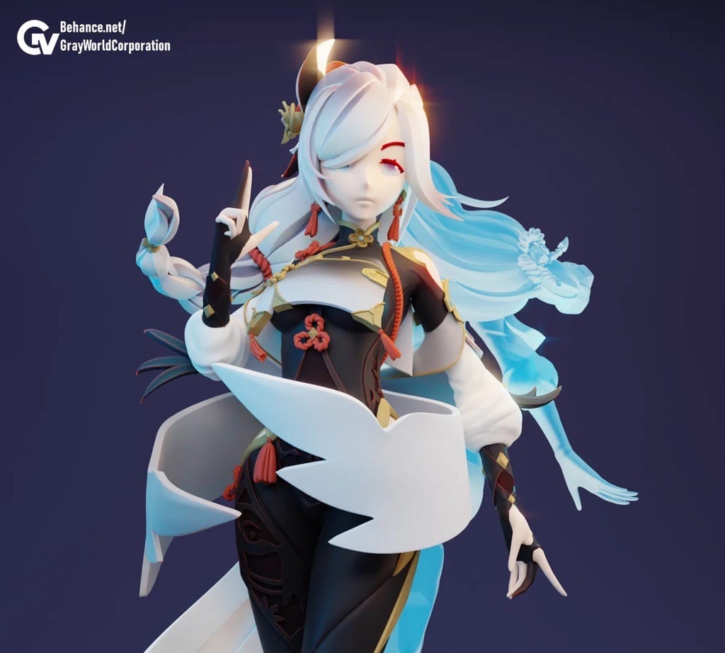 P站图纸印象馆 GrayWorld 原神 申鹤 GrayWorld 原神 申鹤