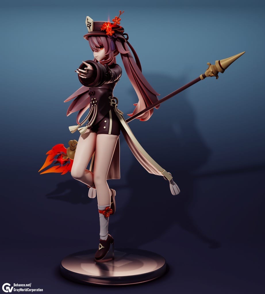 P站图纸印象馆 GrayWorld 原神 占星术士 胡桃 GrayWorld 原神 占星术士 胡桃