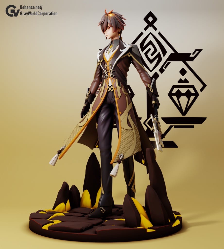 P站图纸印象馆 GrayWorld 原神 客卿钟离 GrayWorld 原神 客卿钟离